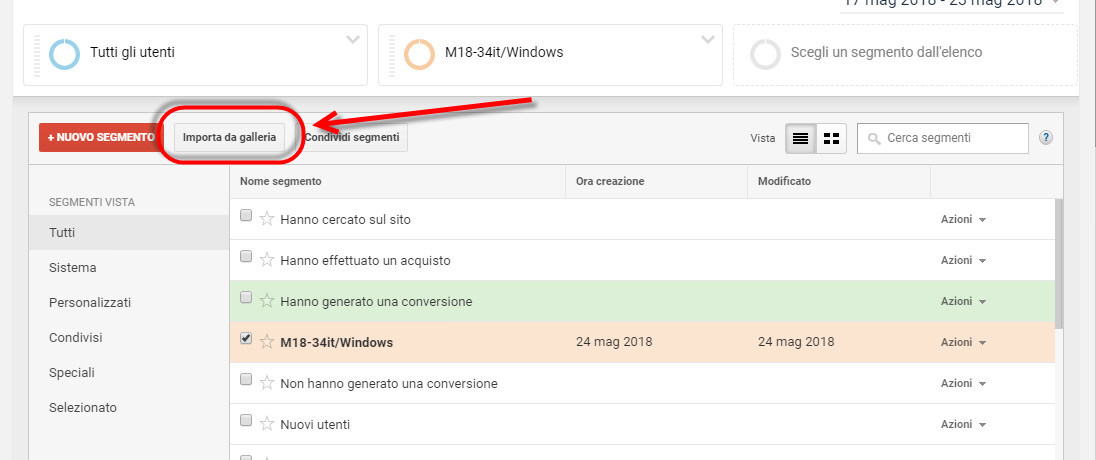 segmenti google analytics