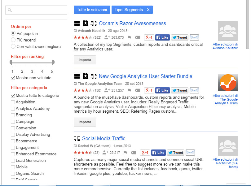 segmenti google analytics