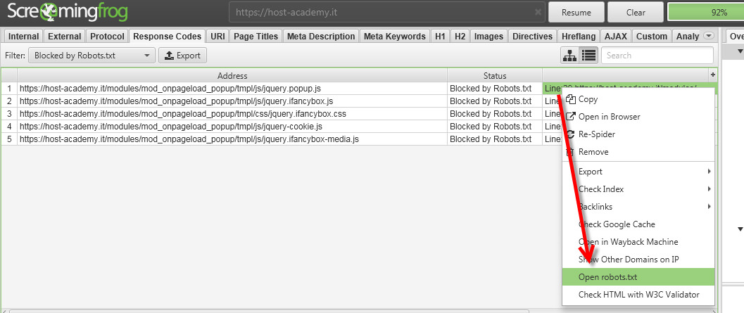 screaming frog robots.txt