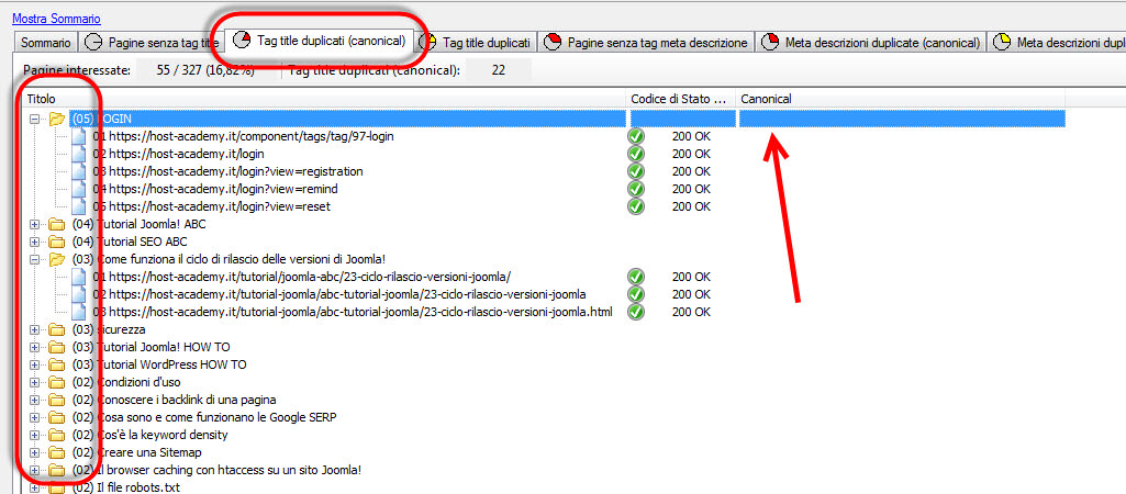 suggerimenti html visual seo studio