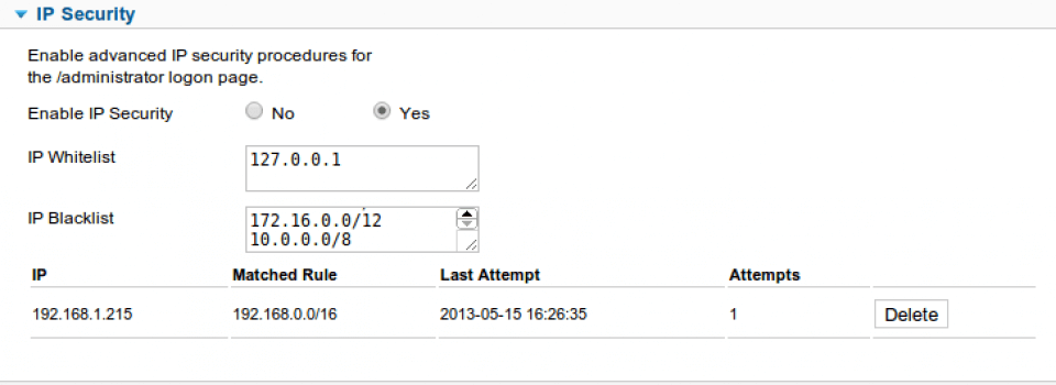 Proteggere il backend con AdminExile