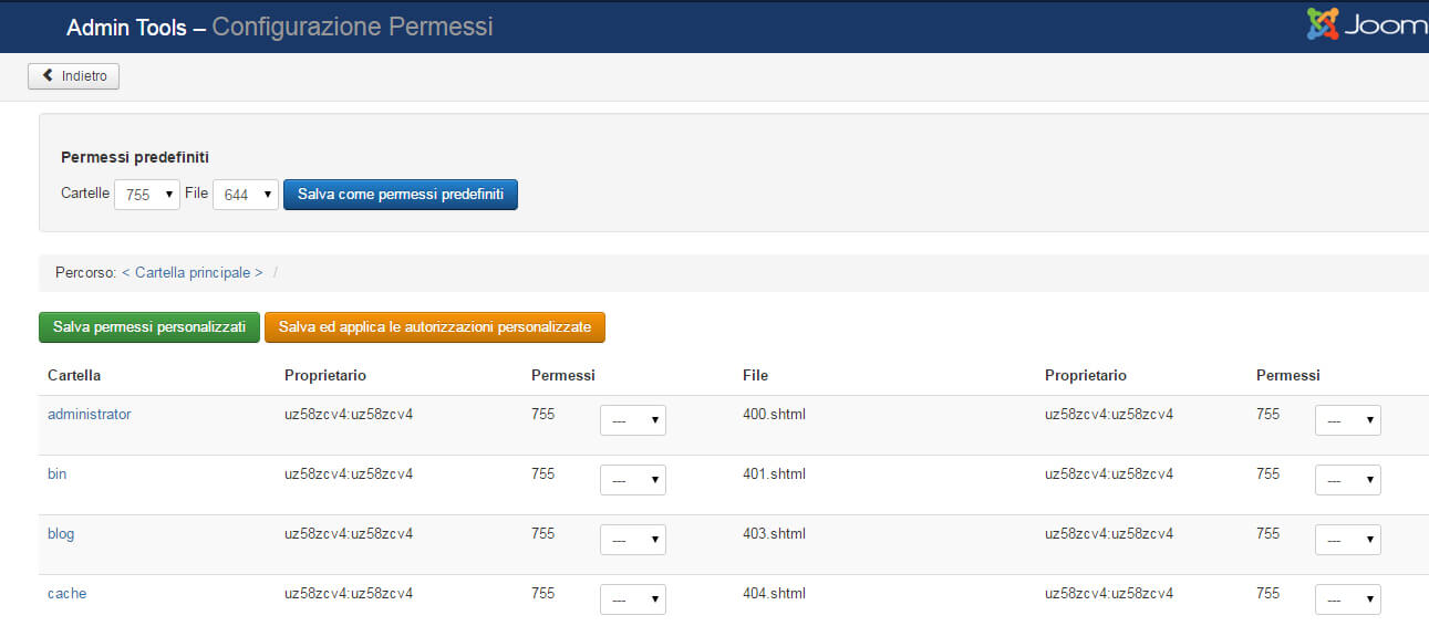 admin tools permessi