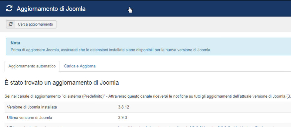 Aggiornare Joomla 3