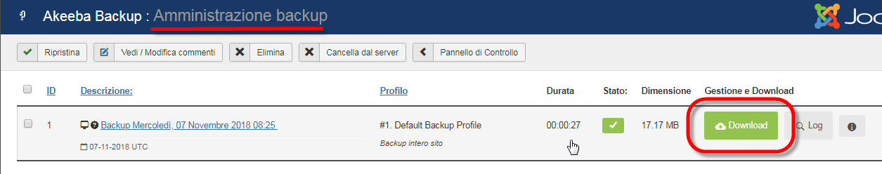 akeeba backup joomla