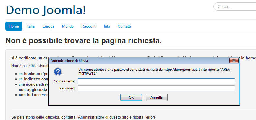 protezione con htaccess