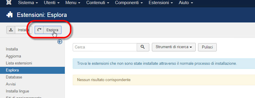 installare estensioni joomla