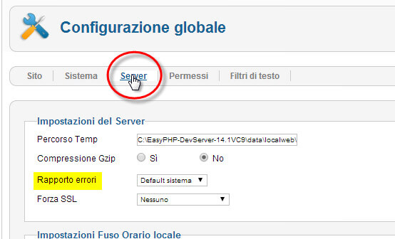 rapporto errori aggiornare joomla 3