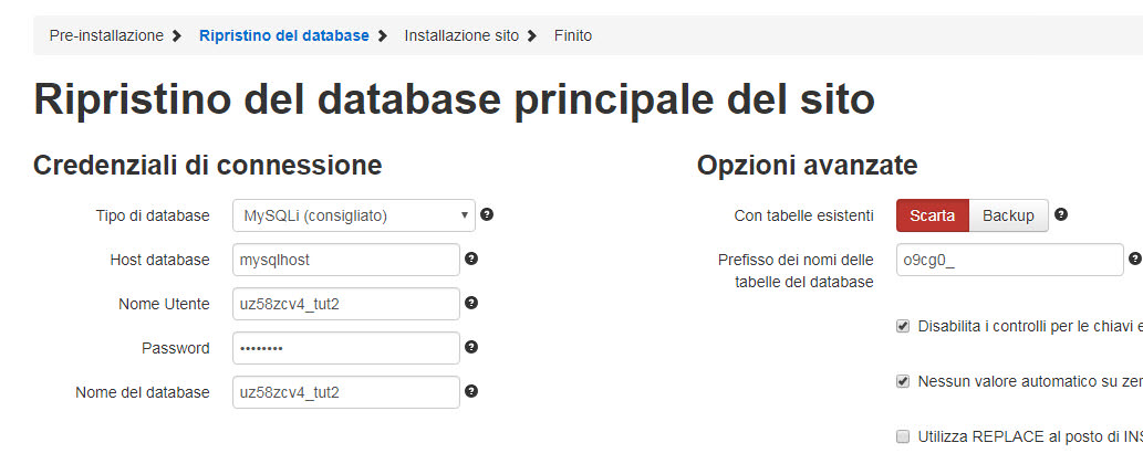 akeeba kickstart ripristino joomla