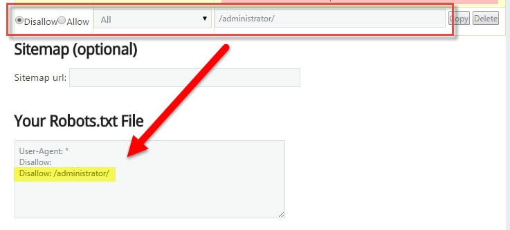 Generatore file robots