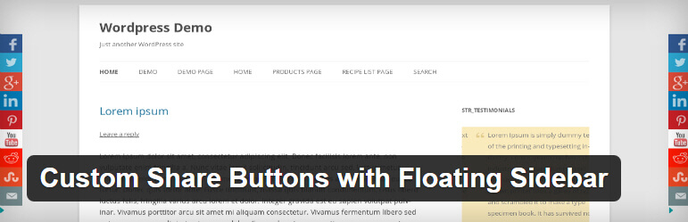Custom Share Buttons with Floating Sidebar