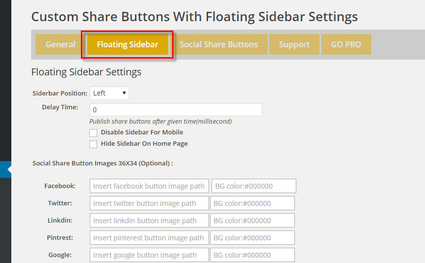 Custom Share Buttons with Floating Sidebar 5