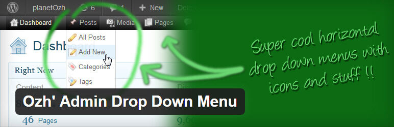 Barra orizzontale backend WordPress