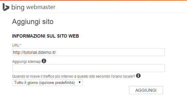 collegare wordpress bing webmaster tools 