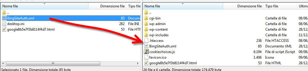 collegare wordpress bing webmaster tools 