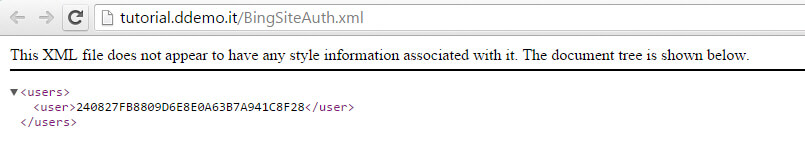 collegare wordpress bing webmaster tools 4
