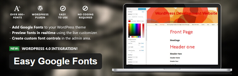 Font alternativi WordPress con Easy Google Fonts