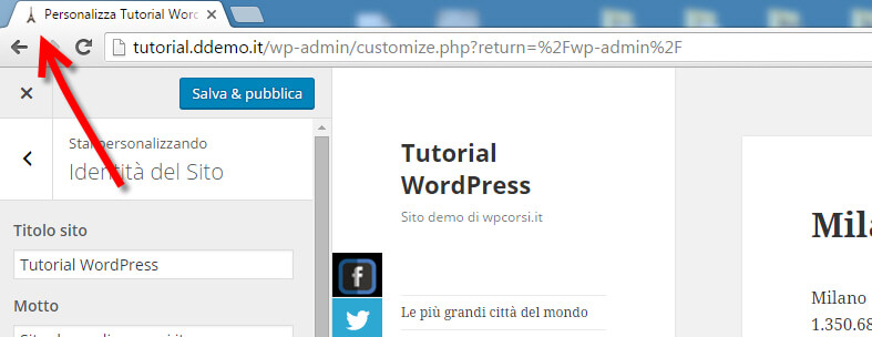 inserire favicon wordpress