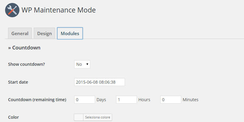 modul wp maintenance mode