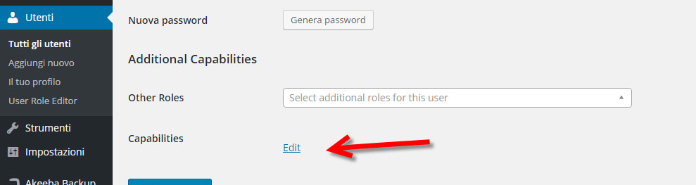 user role editor wordpress gestione permessi ruoli