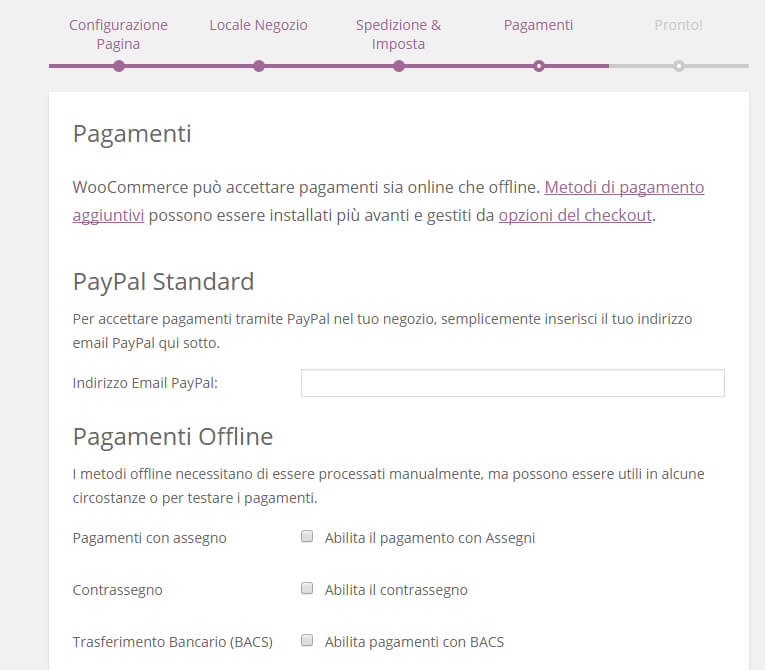 woocommerce configurazione pagamenti