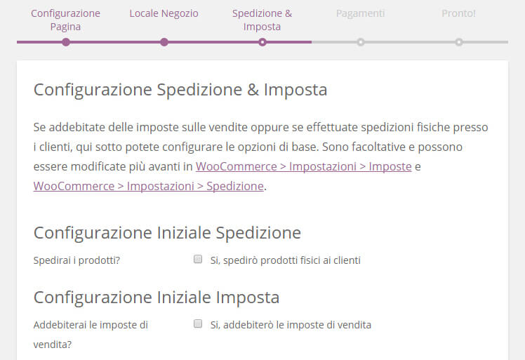 woocommerce spedizione imposta