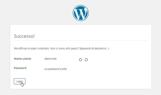 wordpress installazione sito
