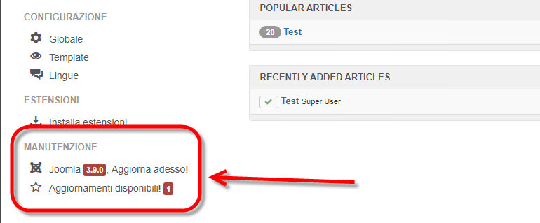 aggiornare joomla