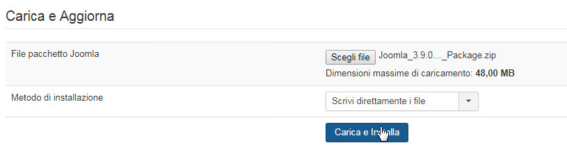 aggiornare joomla