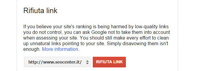 La rimozione dei link spam