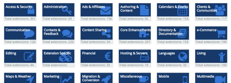 Scelta estensioni Joomla