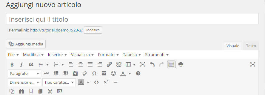 Scorciatoie formattazione WordPress